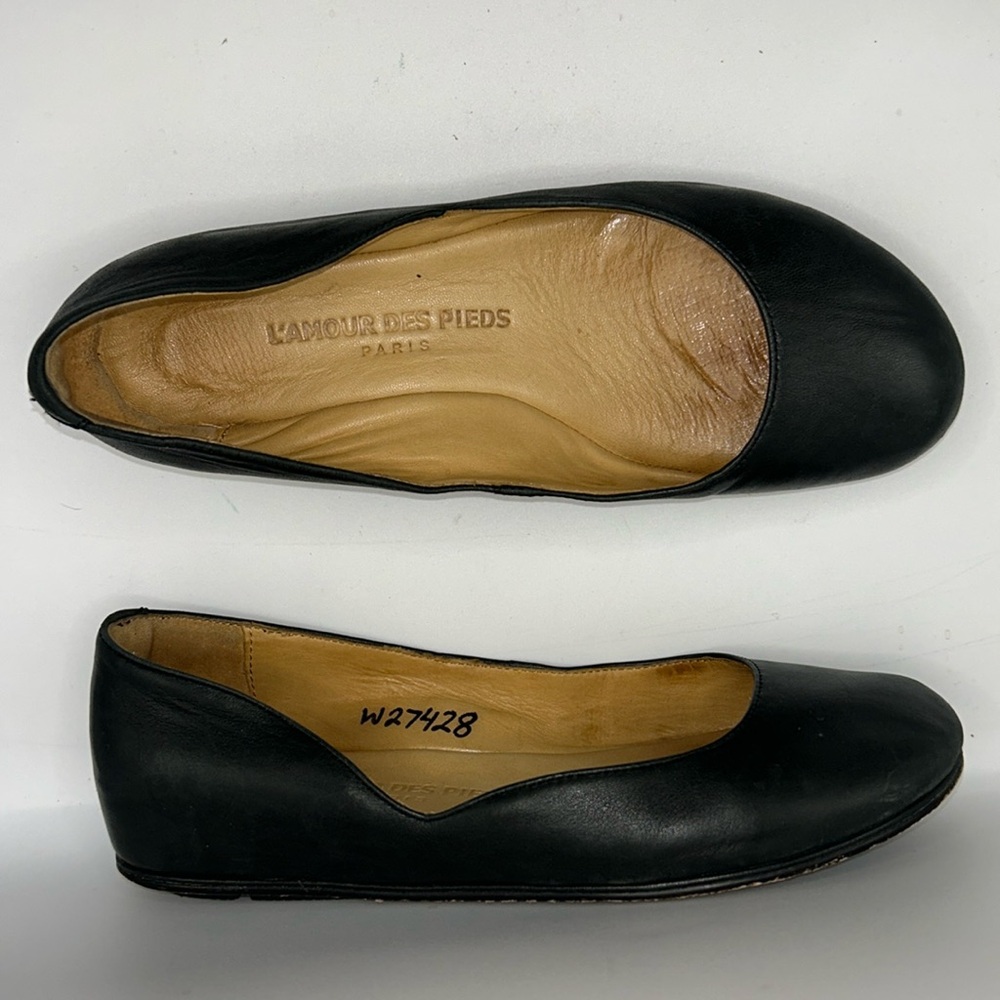 L'Amour Des Pieds Women's Black Leather Flats size 7.5